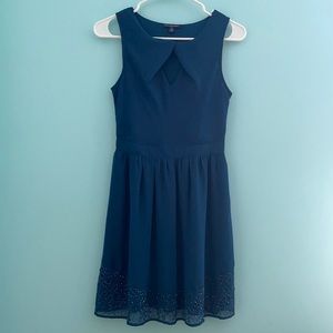 AMERICAN EAGLE Fashion Chiffon Navy Blue Dress